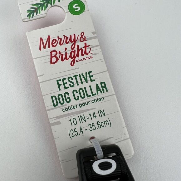 Merry & Bright Adjustable Holiday Themed Dog Collar.  “Ho Ho Ho” Black Size S - Picture 4 of 4